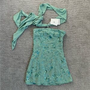 Peppermayo Mint Green Embellished Dress
